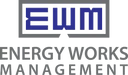 A blue and grey logo with the word " ewn ".